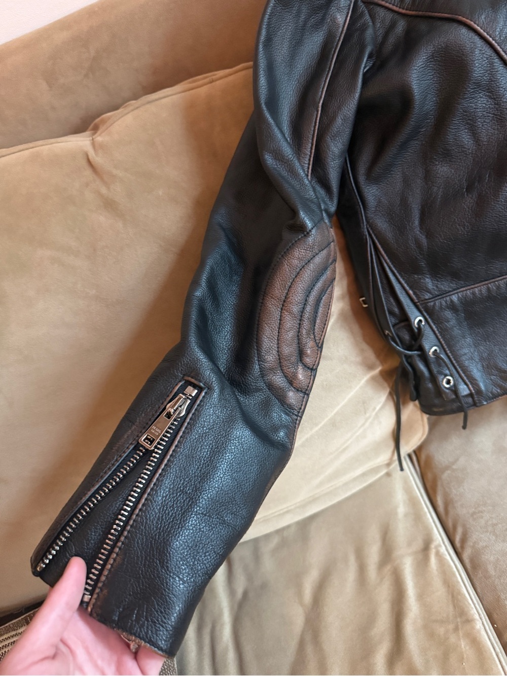Prada Black Leather Bomber Jacket with Silver Hardware - Picture 8 of 10